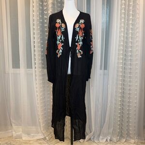 Boohoo Black Embroidered Cover-Up